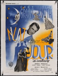 5a0377 NIGHT & DAY linen French 24x31 1947 Cary Grant as Cole Porter, Alexis Smith, Cristellys art!