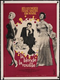 5a0379 PAL JOEY linen French 22x30 1958 different image of Frank Sinatra, sexy Rita Hayworth & Novak!