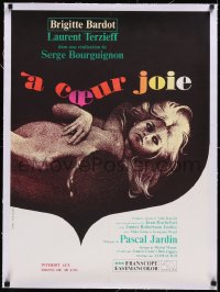 5a0385 TWO WEEKS IN SEPTEMBER linen French 23x31 1967 A Coeur Joie, sexy Brigitte Bardot in love!