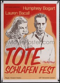 5a0390 BIG SLEEP linen German R1980s different art of Humphrey Bogart & Lauren Bacall, Howard Hawks!