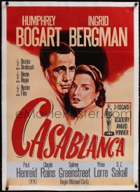 5a0392 CASABLANCA linen German R1972 Humphrey Bogart, Ingrid Bergman, Michael Curtiz classic!