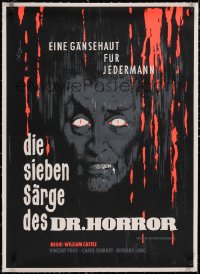 5a0398 HOUSE ON HAUNTED HILL linen day-glo German R1965 Bruan art of Dr. Horror Vincent Price, rare!