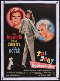 5a0403 PAL JOEY linen German 1958 different Rehak art of Frank Sinatra, sexy Rita Hayworth & Novak!