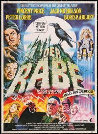 5a0406 RAVEN linen German 1980 great different art of Boris Karloff, Vincent Price & Peter Lorre!