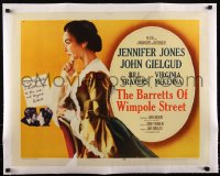 5a0972 BARRETTS OF WIMPOLE STREET linen style A 1/2sh 1957 Jennifer Jones as Elizabeth Browning!