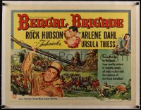 5a0974 BENGAL BRIGADE linen 1/2sh 1954 Rock Hudson & Arlene Dahl romancing and fighting in India!