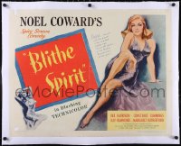 5a0976 BLITHE SPIRIT linen 1/2sh 1945 David Lean, Noel Coward, art of sexy Constance Cummings, rare!