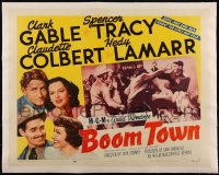 5a0978 BOOM TOWN linen 1/2sh R1956 Clark Gable, Spencer Tracy, Claudette Colbert, Hedy Lamarr!