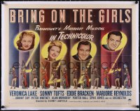 5a0979 BRING ON THE GIRLS linen 1/2sh 1944 Veronica Lake, Tufts & Bracken, sexy dancers, rare!