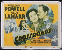 5a0991 CROSSROADS linen 1/2sh 1942 William Powell, Hedy Lamarr, Claire Trevor, Rathbone, ultra rare!