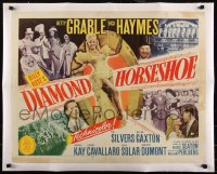 5a0997 DIAMOND HORSESHOE linen 1/2sh 1945 different montage of sexy Betty Grable & top cast!