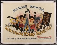 5a1011 GENTLEMEN MARRY BRUNETTES linen style B 1/2sh 1955 Jane Russell & Crain, buxom musical, rare!