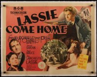 5a1043 LASSIE COME HOME linen style B 1/2sh 1943 great image of Roddy McDowall & his beloved Collie!