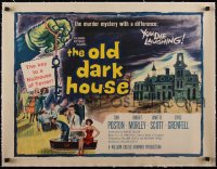 5a1058 OLD DARK HOUSE linen 1/2sh 1963 William Castle's killer-diller with nuthouse of terror, rare!