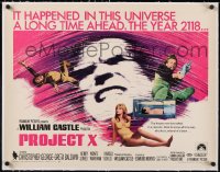 5a1064 PROJECT X linen 1/2sh 1968 William Castle, Chris George frozen in a capsule in the year 2118!