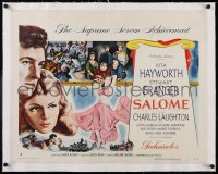 5a1070 SALOME linen style B 1/2sh 1953 Rita Hayworth, Granger, Laughton as King Herod, ultra rare!