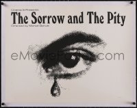 5a1076 SORROW & THE PITY linen 1/2sh 1971 Ophuls classic WWII documentary, swastika in eye art, rare!