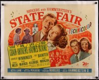 5a1079 STATE FAIR linen 1/2sh 1945 Jeanne Crain & Dana Andrews in Rodgers & Hammerstein musical!