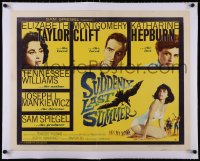 5a1082 SUDDENLY, LAST SUMMER linen style A 1/2sh 1960 Elizabeth Taylor, Montgomery Clift, Hepburn