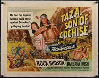 5a1086 TAZA SON OF COCHISE linen style A 2D 1/2sh 1954 Brown art of Native American Rock Hudson, Sirk