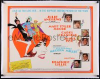 5a1088 THOROUGHLY MODERN MILLIE linen 1/2sh 1967 Bob Peak art of singing & dancing Julie Andrews!