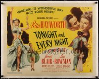 5a1094 TONIGHT & EVERY NIGHT linen 1/2sh 1944 sexy Rita Hayworth whirls her way into your heart!