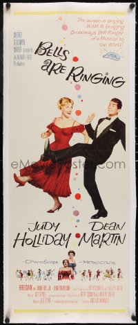 5a0858 BELLS ARE RINGING linen insert 1960 full-length Judy Holliday & Dean Martin singing & dancing!