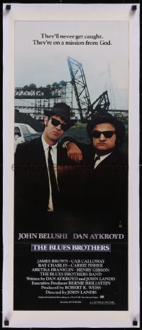 5a0862 BLUES BROTHERS linen int'l insert 1980 John Belushi & Dan Aykroyd on a mission from God!