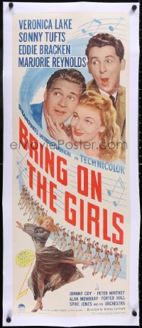 5a0866 BRING ON THE GIRLS linen insert 1944 Veronica Lake, Sonny Tufts & Eddie Bracken, sexy dancers!