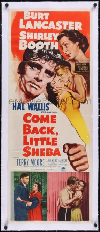 5a0870 COME BACK LITTLE SHEBA linen insert 1953 Burt Lancaster, Shirley Booth & sexy Terry Moore!