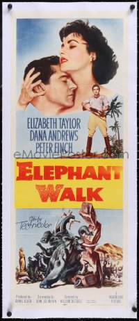 5a0878 ELEPHANT WALK linen insert 1954 Elizabeth Taylor, Dana Andrews & Peter Finch, elephant art!