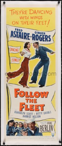 5a0882 FOLLOW THE FLEET linen insert R1953 Fred Astaire & Ginger Rogers, music by Irving Berlin!