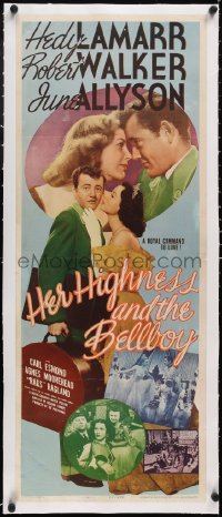 5a0891 HER HIGHNESS & THE BELLBOY linen insert 1945 Hedy Lamarr, Robert Walker, June Allyson, rare!