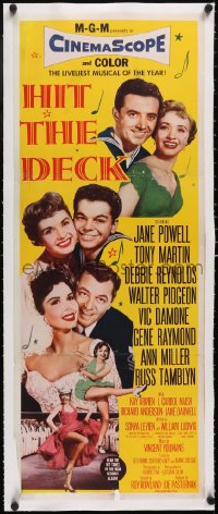 5a0893 HIT THE DECK linen insert 1955 Debbie Reynolds, Jane Powell, Tony Martin, Pidgeon, Ann Miller!