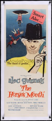 5a0895 HORSE'S MOUTH linen insert 1959 great artwork of Alec Guinness, the man's a genius!