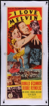 5a0899 I LOVE MELVIN linen insert 1953 great romantic art of Donald O'Connor & Debbie Reynolds!