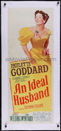 5a0900 IDEAL HUSBAND linen insert 1948 great image of beautiful Paulette Goddard, Oscar Wilde!