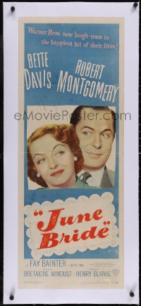 5a0902 JUNE BRIDE linen insert 1948 Bette Davis & Robert Montgomery, the happiest hit of their lives!