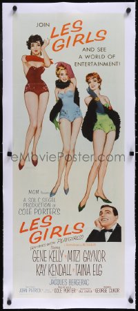 5a0908 LES GIRLS linen insert 1957 Gene Kelly with sexy Mitzi Gaynor, Kay Kendall & Taina Elg!