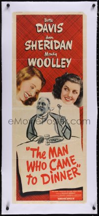 5a0914 MAN WHO CAME TO DINNER linen insert 1942 Bette Davis, Ann Sheridan, Monty Woolley, ultra rare!