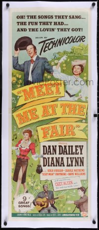 5a0916 MEET ME AT THE FAIR linen insert 1953 Dan Dailey, Diana Lynn, Scatman Crothers, musical!