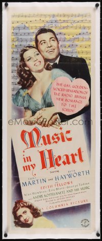 5a0920 MUSIC IN MY HEART linen insert 1940 Tony Martin & Rita Hayworth by sheet music, ultra rare!