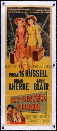 5a0922 MY SISTER EILEEN linen insert 1942 Rosalind Russell, stage hit that convulsed Broadway, rare!