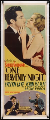 5a0926 ONE HEAVENLY NIGHT linen insert 1931 Evelyn Laye, John Boles, Leon Errol, very rare!