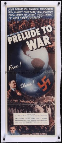 5a0930 PRELUDE TO WAR linen insert 1942 Frank Capra & Anatole Litvak World War II documentary, rare!