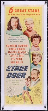 5a0946 STAGE DOOR linen insert R1953 Katharine Hepburn, Ginger Rogers, Lucille Ball, sexy Ann Miller!