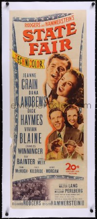 5a0948 STATE FAIR linen insert 1945 Jeanne Crain & Dana Andrews in Rodgers & Hammerstein musical!