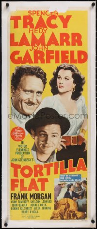 5a0958 TORTILLA FLAT linen insert 1942 Spencer Tracy, pretty Hedy Lamarr & John Garfield, Steinbeck!