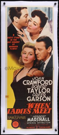 5a0962 WHEN LADIES MEET linen insert 1941 Joan Crawford, Robert Taylor, Garson & Marshall, very rare!