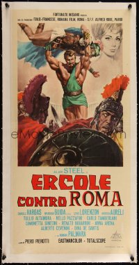 5a0668 HERCULES AGAINST ROME linen Italian locandina 1964 great art of Sergio Ciani as Ercole!